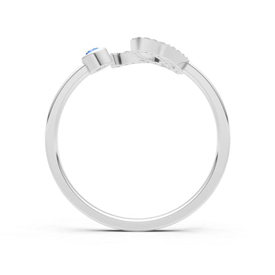 Dainty Initial Letter Birthstone Open Ring – Q