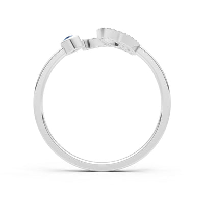 Dainty Initial Letter Birthstone Open Ring – Q