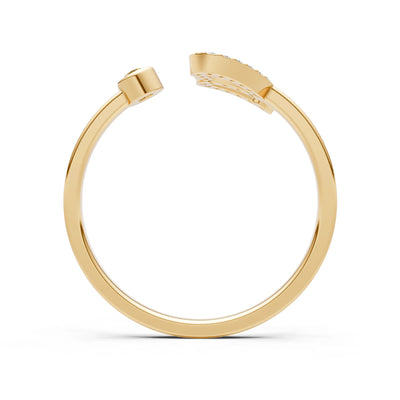 Citrine Dainty Initial Letter Birthstone Open Ring – S