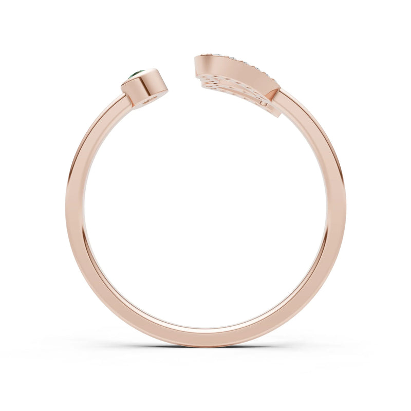Dainty Initial Letter Birthstone Open Ring – S