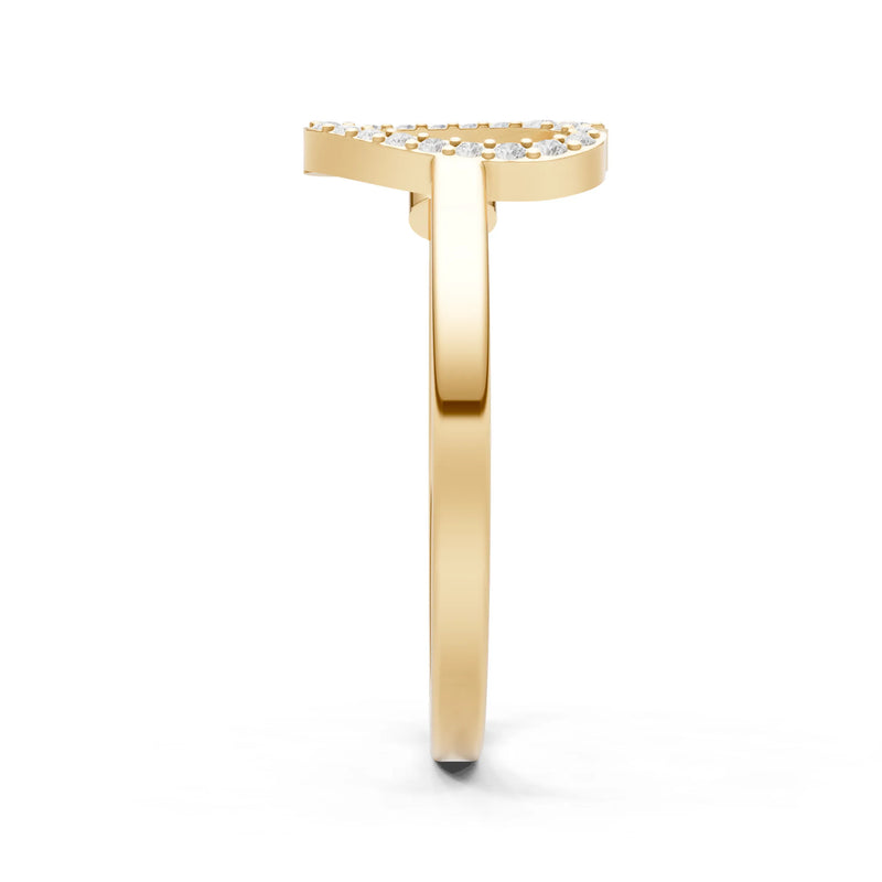 Dainty Initial Letter Birthstone Open Ring – U