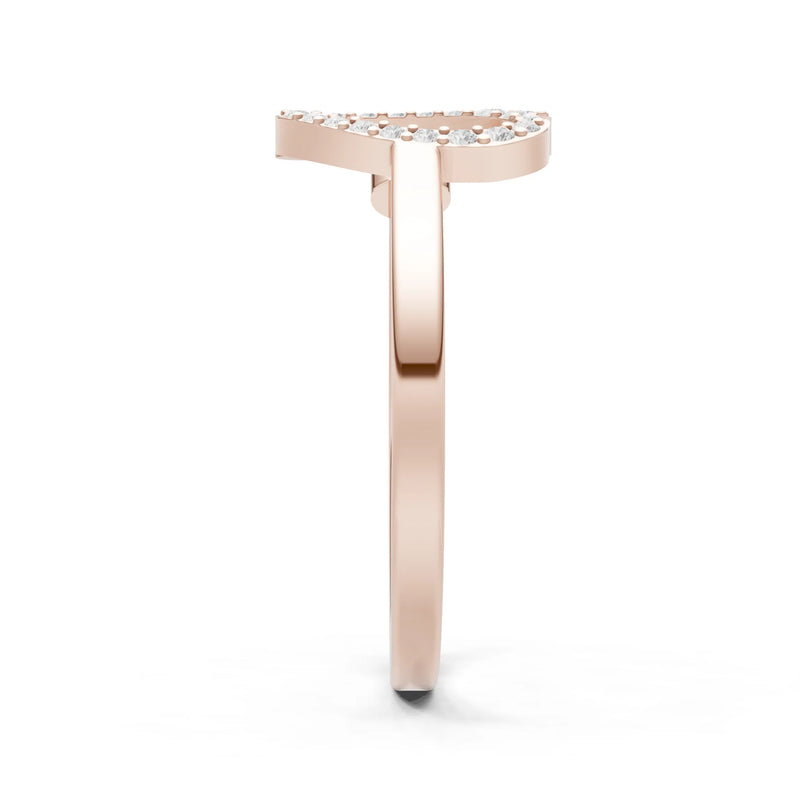 Dainty Initial Letter Birthstone Open Ring – U
