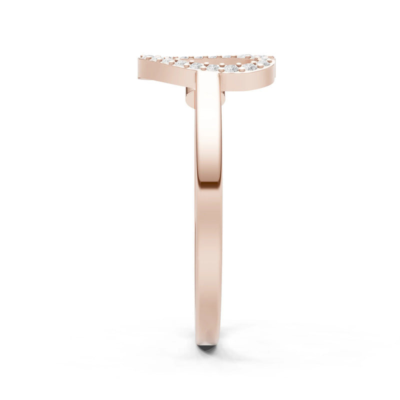 Dainty Initial Letter Birthstone Open Ring – U
