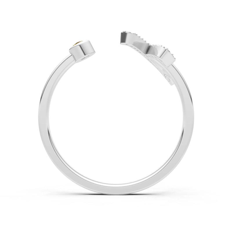 Dainty Initial Letter Birthstone Open Ring – Y