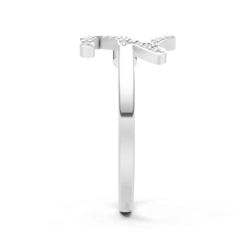 Dainty Initial Letter Birthstone Open Ring – Z