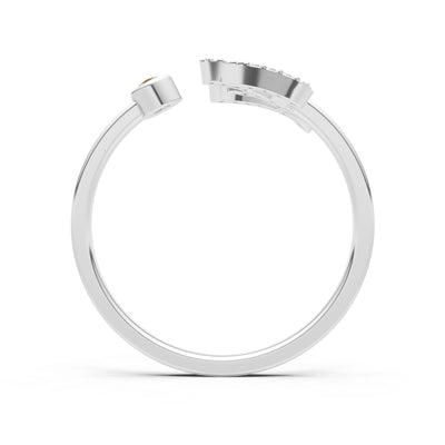 Dainty Initial Letter Birthstone Open Ring – Z