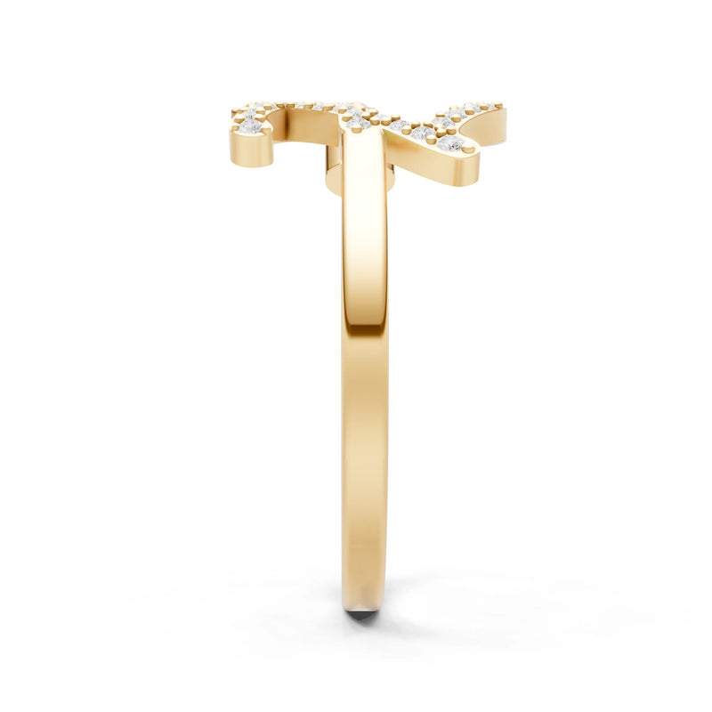 Dainty Initial Letter Birthstone Open Ring – Z