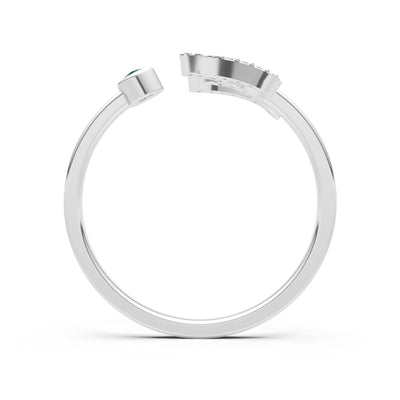 Dainty Initial Letter Birthstone Open Ring – Z