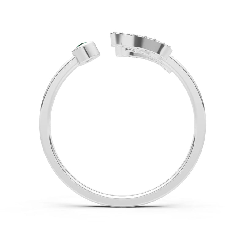 Dainty Initial Letter Birthstone Open Ring – Z