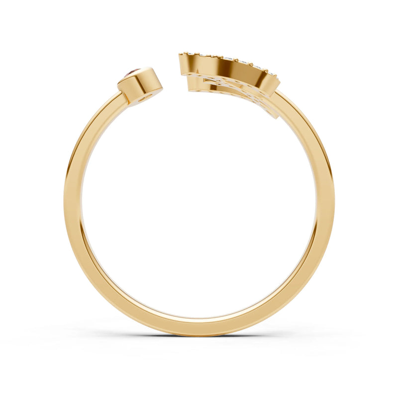 Dainty Initial Letter Birthstone Open Ring – Z