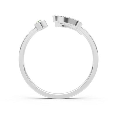 Dainty Initial Letter Birthstone Open Ring – Z
