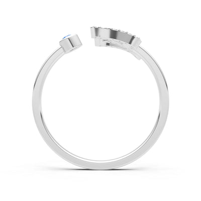 Dainty Initial Letter Birthstone Open Ring – Z