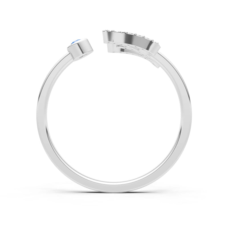 Dainty Initial Letter Birthstone Open Ring – Z