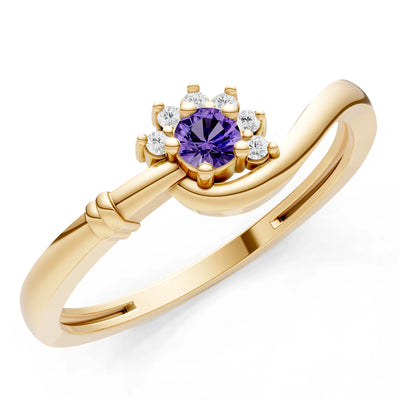 Floral Cluster Prong Ring