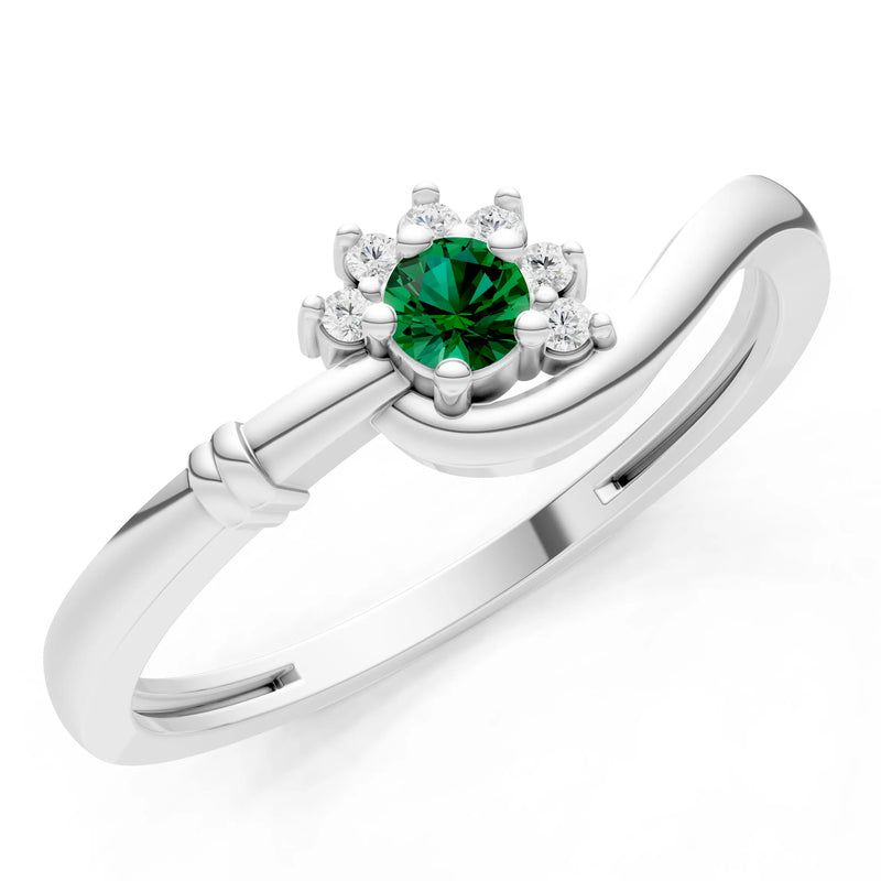 Floral Cluster Prong Ring