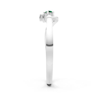 Emerald Floral Cluster Prong Ring