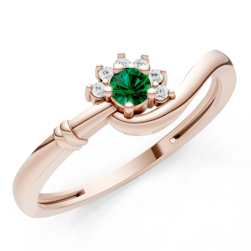 Floral Cluster Prong Ring