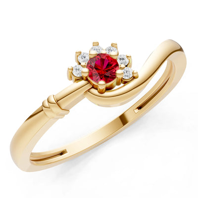 Floral Cluster Prong Ring