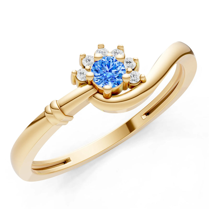 Floral Cluster Prong Ring