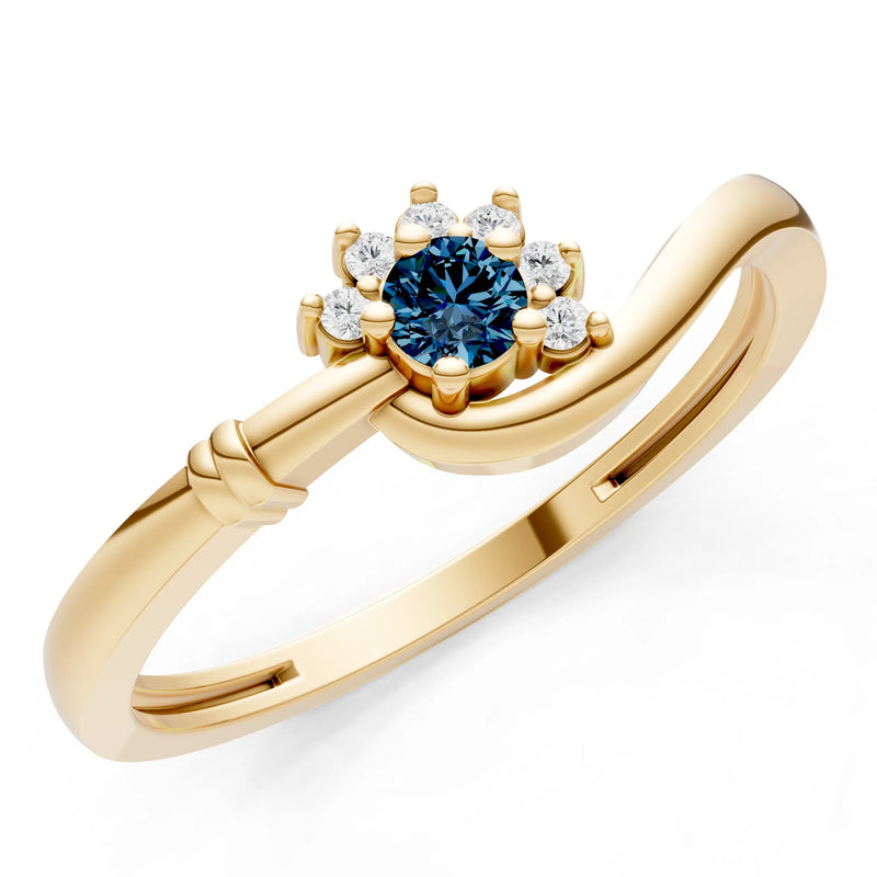 Floral Cluster Prong Ring