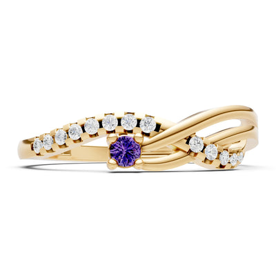 Amethyst Infinity Micro-Set Cluster Ring