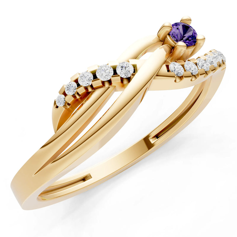 Amethyst Infinity Micro-Set Cluster Ring