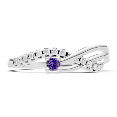 Amethyst Infinity Micro-Set Cluster Ring
