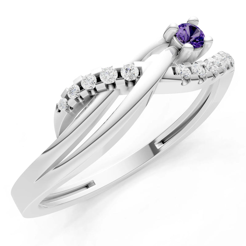 Amethyst Infinity Micro-Set Cluster Ring