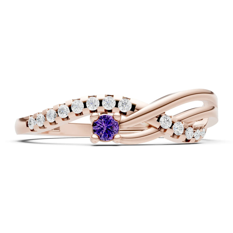 Amethyst Infinity Micro-Set Cluster Ring