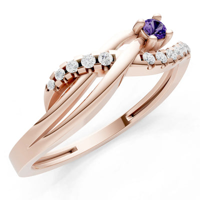 Amethyst Infinity Micro-Set Cluster Ring