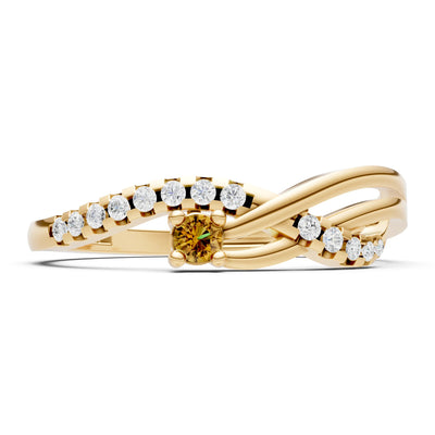 Citrine Infinity Micro-Set Cluster Ring