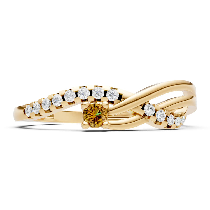 Citrine Infinity Micro-Set Cluster Ring