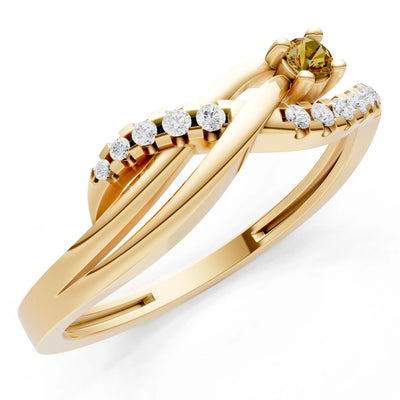 Citrine Infinity Micro-Set Cluster Ring