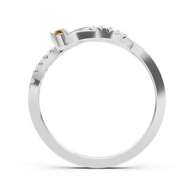 Citrine Infinity Micro-Set Cluster Ring