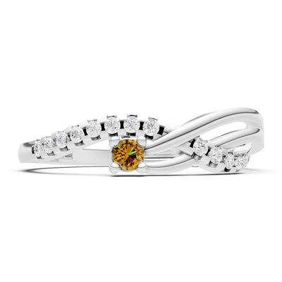 Citrine Infinity Micro-Set Cluster Ring