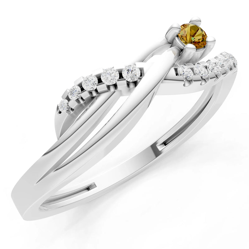 Citrine Infinity Micro-Set Cluster Ring