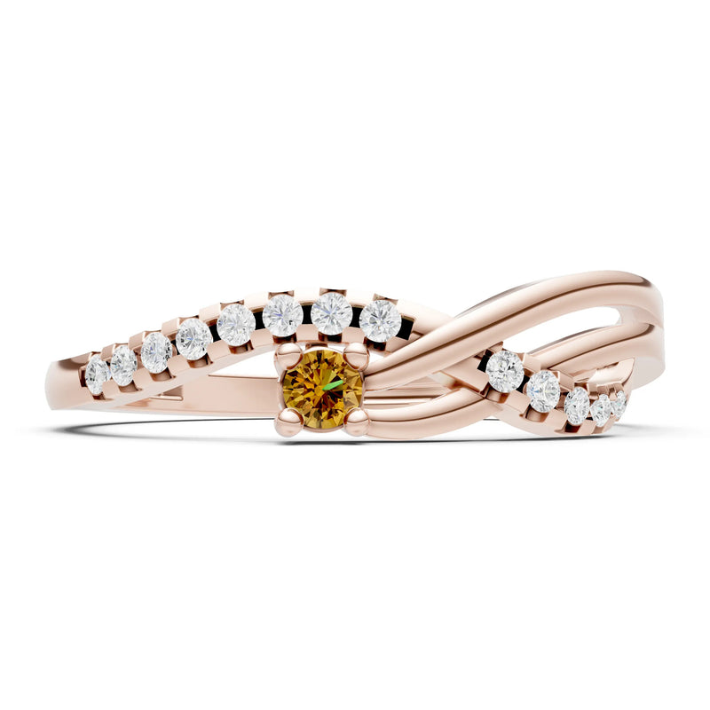 Citrine Infinity Micro-Set Cluster Ring