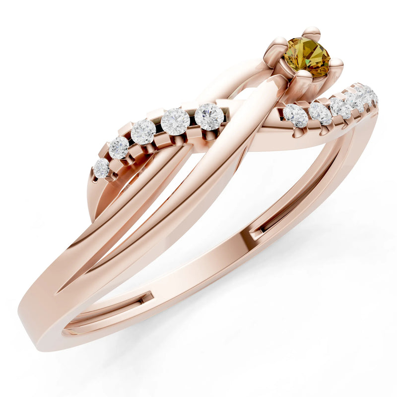 Citrine Infinity Micro-Set Cluster Ring
