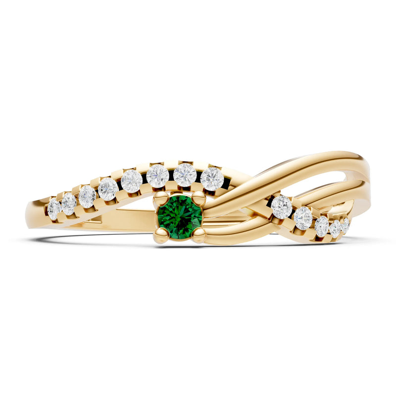 Emerald Infinity Micro-Set Cluster Ring
