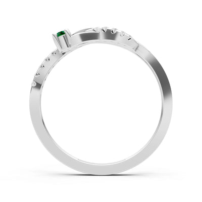 Emerald Infinity Micro-Set Cluster Ring