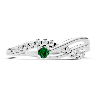 Emerald Infinity Micro-Set Cluster Ring