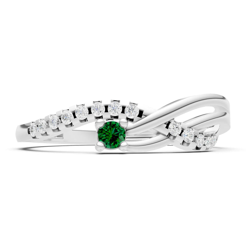 Emerald Infinity Micro-Set Cluster Ring