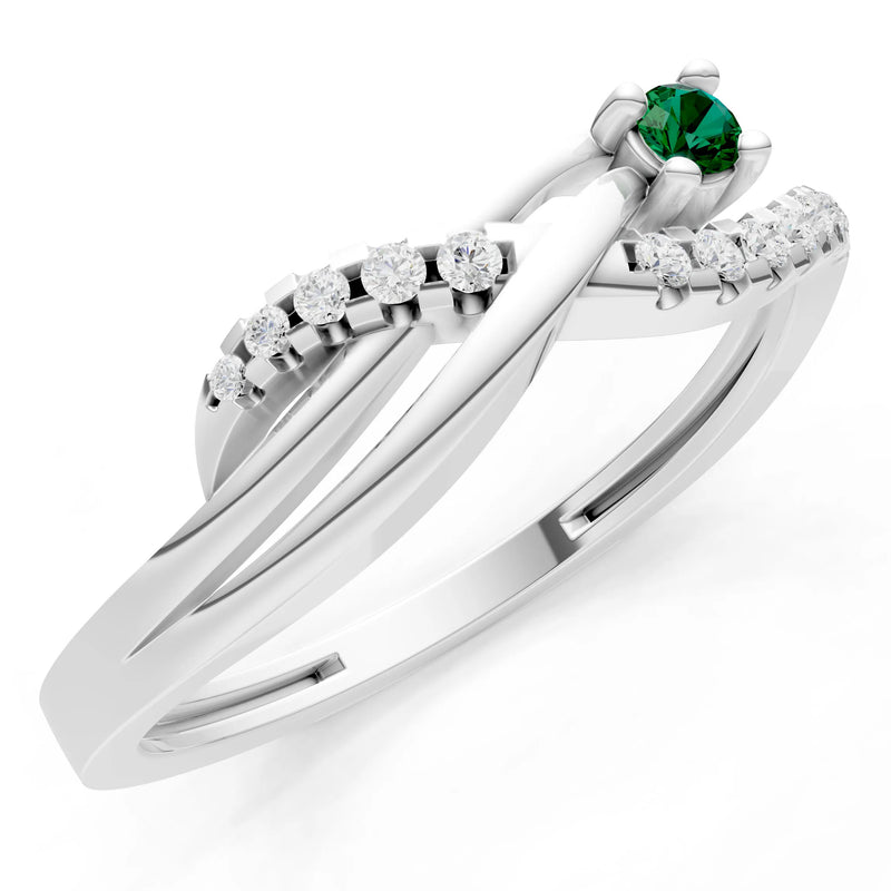 Emerald Infinity Micro-Set Cluster Ring