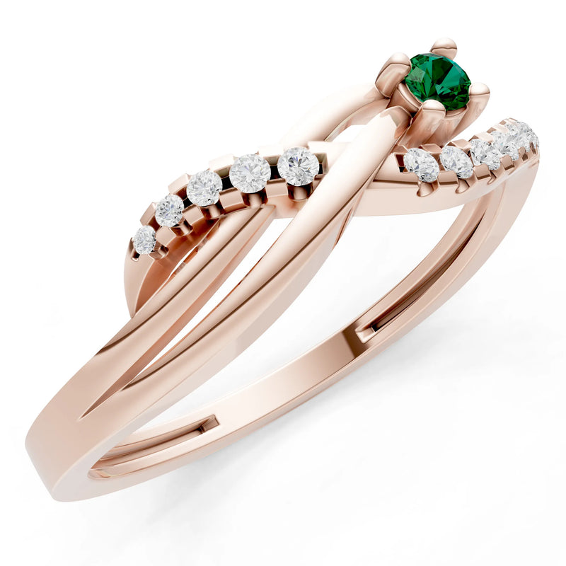 Emerald Infinity Micro-Set Cluster Ring