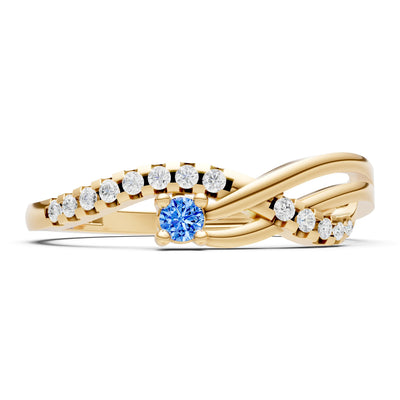 Swiss Blue Topaz Infinity Micro-Set Cluster Ring