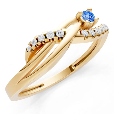 Swiss Blue Topaz Infinity Micro-Set Cluster Ring