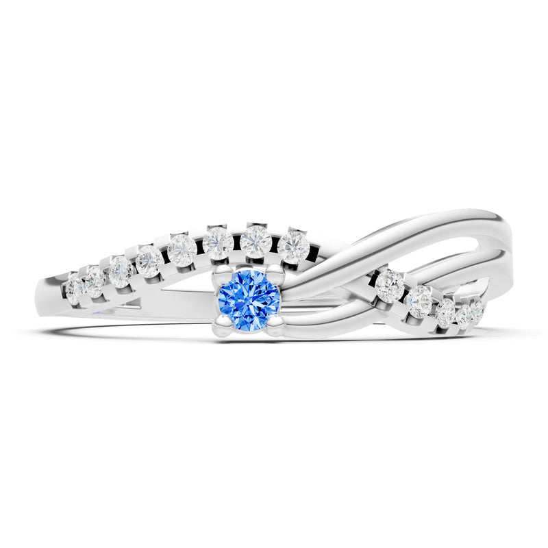 Swiss Blue Topaz Infinity Micro-Set Cluster Ring