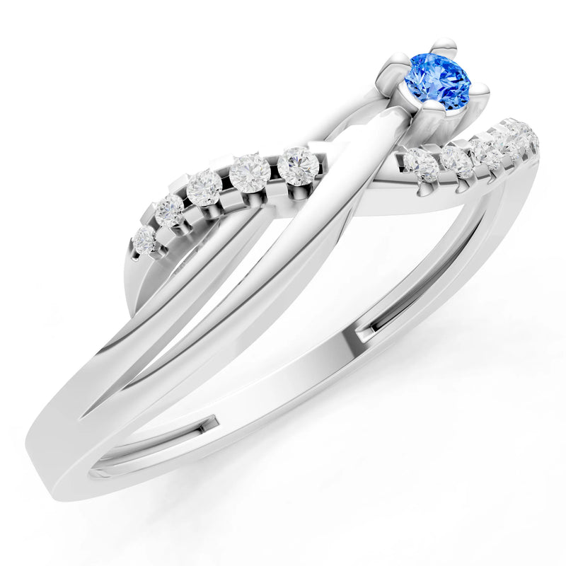 Swiss Blue Topaz Infinity Micro-Set Cluster Ring