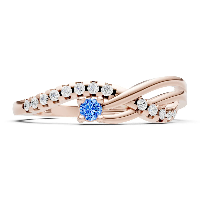 Swiss Blue Topaz Infinity Micro-Set Cluster Ring