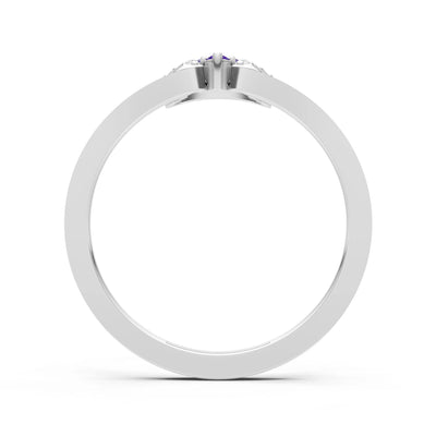 Amethyst Tri-Cluster Pavé Ring